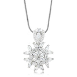 LOS067 - Rhodium 925 Sterling Silver Pendant with AAA Grade CZ in Clear - Alamode - Flyclothing LLC