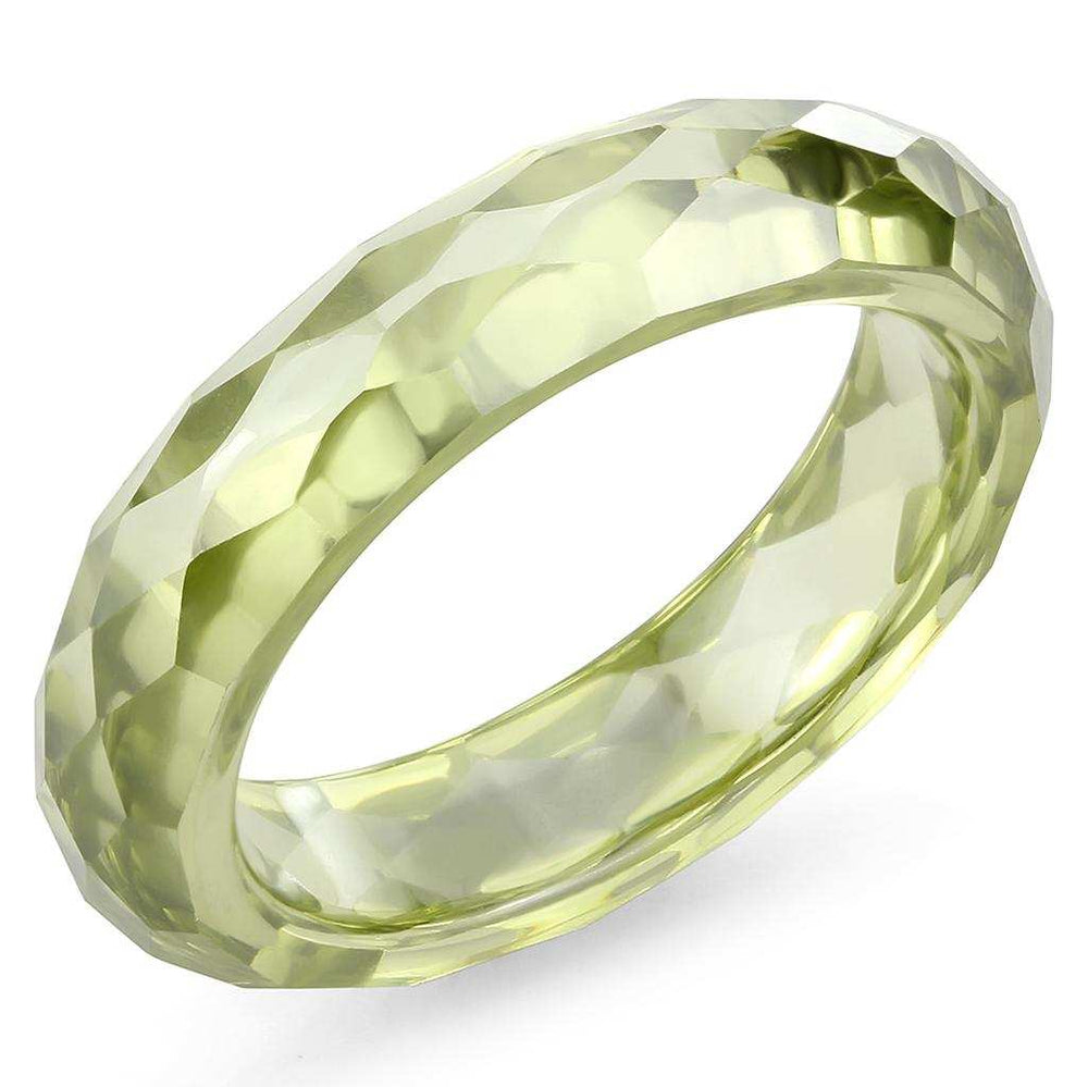 LOS082 - Stone Ring with AAA Grade CZ in Olivine color - Alamode - Flyclothing LLC