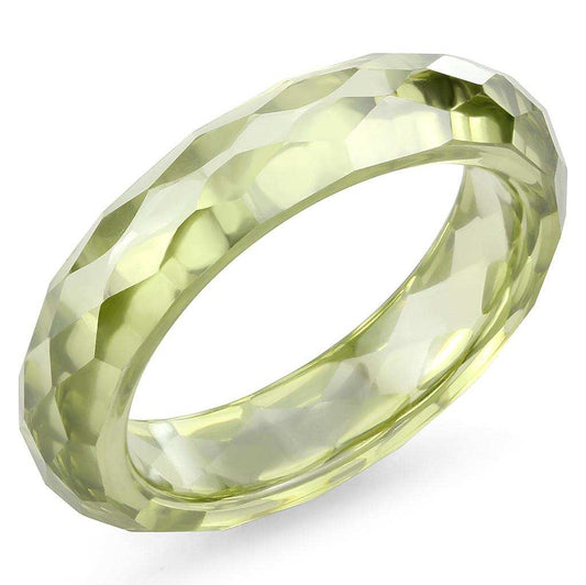 LOS082 - Stone Ring with AAA Grade CZ in Olivine color - Alamode - Flyclothing LLC