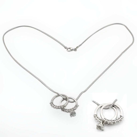 LOS144 - Rhodium 925 Sterling Silver Pendant with AAA Grade CZ in Clear - Alamode - Flyclothing LLC