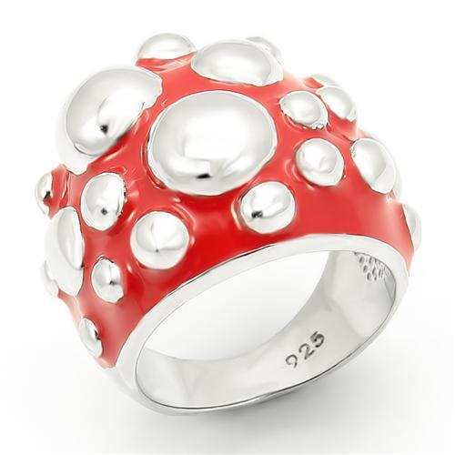 LOS162 - Rhodium 925 Sterling Silver Ring with No Stone - Alamode - Flyclothing LLC
