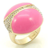 LOS170 - Gold 925 Sterling Silver Ring with Top Grade Crystal in Clear - Alamode - Flyclothing LLC