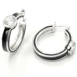 LOS173 - Rhodium 925 Sterling Silver Earrings with AAA Grade CZ in Clear - Alamode - Flyclothing LLC