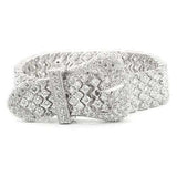 LOS179 - Rhodium 925 Sterling Silver Bracelet with AAA Grade CZ in Clear - Alamode - Flyclothing LLC