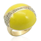 LOS184 - Gold 925 Sterling Silver Ring with Top Grade Crystal in Clear - Alamode - Flyclothing LLC