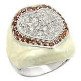 LOS211 - Rhodium 925 Sterling Silver Ring with AAA Grade CZ in Garnet - Alamode - Flyclothing LLC