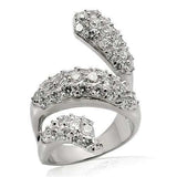LOS219 - Rhodium 925 Sterling Silver Ring with AAA Grade CZ in Clear - Alamode - Flyclothing LLC