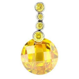 LOS239 - Rhodium 925 Sterling Silver Pendant with AAA Grade CZ in Topaz - Alamode - Flyclothing LLC