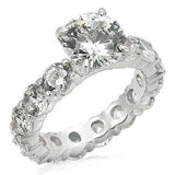 LOS244 - Rhodium 925 Sterling Silver Ring with AAA Grade CZ in Clear - Alamode - Flyclothing LLC