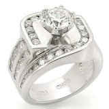 LOS265 - Rhodium 925 Sterling Silver Ring with AAA Grade CZ in Clear - Alamode - Flyclothing LLC