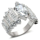 LOS269 - Rhodium 925 Sterling Silver Ring with AAA Grade CZ in Clear - Alamode - Flyclothing LLC