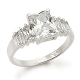 LOS283 - Rhodium 925 Sterling Silver Ring with AAA Grade CZ in Clear - Alamode - Flyclothing LLC