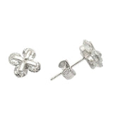 LOS305 - Rhodium 925 Sterling Silver Earrings with AAA Grade CZ in Clear - Alamode - Flyclothing LLC