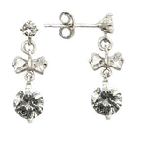 LOS313 - Rhodium 925 Sterling Silver Earrings with AAA Grade CZ in Clear - Alamode - Flyclothing LLC