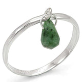 LOS322 - Silver 925 Sterling Silver Ring with Genuine Stone in Emerald - Alamode - Flyclothing LLC