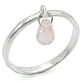 LOS323 - Silver 925 Sterling Silver Ring with Genuine Stone in Light Rose - Alamode - Flyclothing LLC