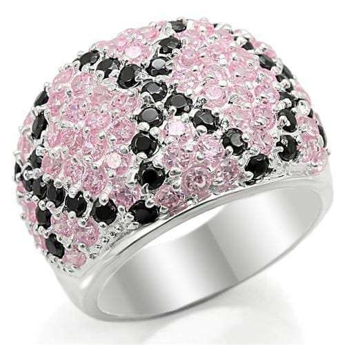 LOS357 - Silver 925 Sterling Silver Ring with AAA Grade CZ in Multi Color - Alamode - Flyclothing LLC