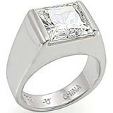 LOS374 - Rhodium 925 Sterling Silver Ring with AAA Grade CZ in Clear - Alamode - Flyclothing LLC