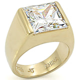 LOS375 - Gold 925 Sterling Silver Ring with AAA Grade CZ in Clear - Alamode - Flyclothing LLC