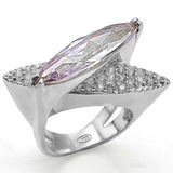 LOS390 - High-Polished 925 Sterling Silver Ring with AAA Grade CZ in Light Amethyst - Alamode - Flyclothing LLC