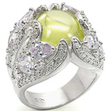 LOS391 - High-Polished 925 Sterling Silver Ring with AAA Grade CZ in Apple Green color - Alamode - Flyclothing LLC