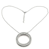 LOS417 - Rhodium 925 Sterling Silver Chain Pendant with AAA Grade CZ in Clear - Alamode - Flyclothing LLC