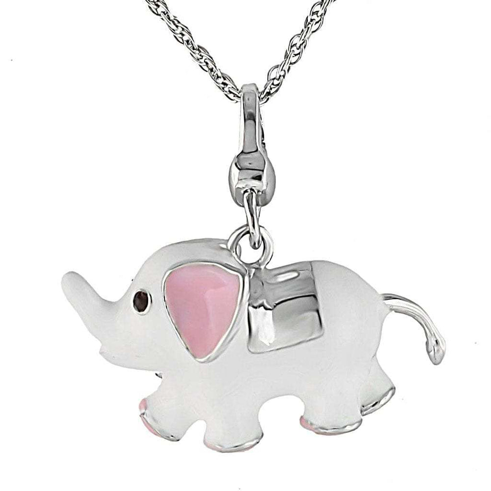 LOS421 - Silver 925 Sterling Silver Chain Pendant with Top Grade Crystal in Siam - Alamode - Flyclothing LLC