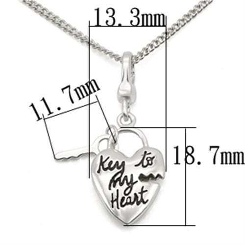 LOS430 - Silver 925 Sterling Silver Chain Pendant with No Stone - Alamode - Flyclothing LLC