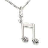 LOS443 - Silver 925 Sterling Silver Chain Pendant with Top Grade Crystal in Clear - Alamode - Flyclothing LLC