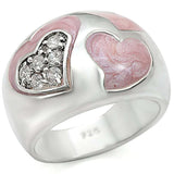 LOS467 - Rhodium 925 Sterling Silver Ring with AAA Grade CZ in Clear - Alamode - Flyclothing LLC