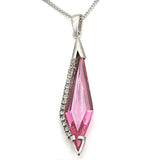 LOS473 - Silver 925 Sterling Silver Pendant with AAA Grade CZ in Rose - Alamode - Flyclothing LLC