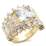 LOS481 - Gold 925 Sterling Silver Ring with AAA Grade CZ in Clear - Alamode - Flyclothing LLC