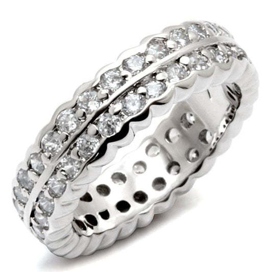 LOS496 - Rhodium 925 Sterling Silver Ring with AAA Grade CZ in Light Amethyst - Alamode - Flyclothing LLC