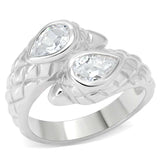 LOS497 - Silver 925 Sterling Silver Ring with AAA Grade CZ in Clear - Alamode - Flyclothing LLC