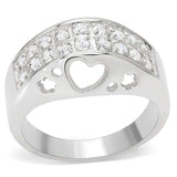 LOS506 - Silver 925 Sterling Silver Ring with AAA Grade CZ in Clear - Alamode - Flyclothing LLC