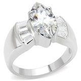 LOS517 - Silver 925 Sterling Silver Ring with AAA Grade CZ in Clear - Alamode - Flyclothing LLC