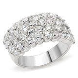 LOS520 - Silver 925 Sterling Silver Ring with AAA Grade CZ in Clear - Alamode - Flyclothing LLC