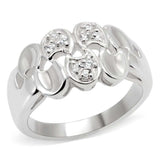 LOS523 - Silver 925 Sterling Silver Ring with AAA Grade CZ in Clear - Alamode - Flyclothing LLC