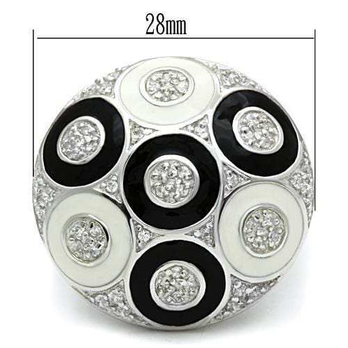 LOS541 - Silver 925 Sterling Silver Ring with AAA Grade CZ in Clear - Alamode - Flyclothing LLC