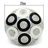 LOS541 - Silver 925 Sterling Silver Ring with AAA Grade CZ in Clear - Alamode - Flyclothing LLC