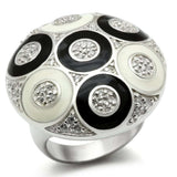 LOS541 - Silver 925 Sterling Silver Ring with AAA Grade CZ in Clear - Alamode - Flyclothing LLC