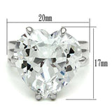 LOS543 - Silver 925 Sterling Silver Ring with AAA Grade CZ in Clear - Alamode - Flyclothing LLC