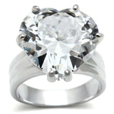 LOS543 - Silver 925 Sterling Silver Ring with AAA Grade CZ in Clear - Alamode - Flyclothing LLC