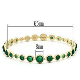 LOS550 - Matte Gold 925 Sterling Silver Bangle with Semi-Precious Onyx in Emerald - Alamode - Flyclothing LLC