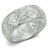 LOS559 - Silver 925 Sterling Silver Ring with AAA Grade CZ in Clear - Alamode - Flyclothing LLC