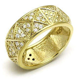 LOS560 - Gold 925 Sterling Silver Ring with AAA Grade CZ in Clear - Alamode - Flyclothing LLC