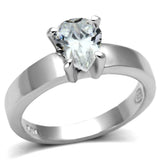 LOS584 - Rhodium 925 Sterling Silver Ring with AAA Grade CZ in Clear - Alamode - Flyclothing LLC