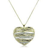 LOS599 - Gold+Rhodium 925 Sterling Silver Necklace with AAA Grade CZ in Clear - Alamode - Flyclothing LLC