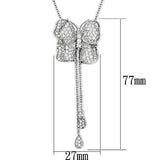 LOS608 - Silver 925 Sterling Silver Necklace with AAA Grade CZ in Clear - Alamode - Flyclothing LLC
