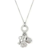 LOS609 - Silver 925 Sterling Silver Necklace with AAA Grade CZ in Multi Color - Alamode - Flyclothing LLC
